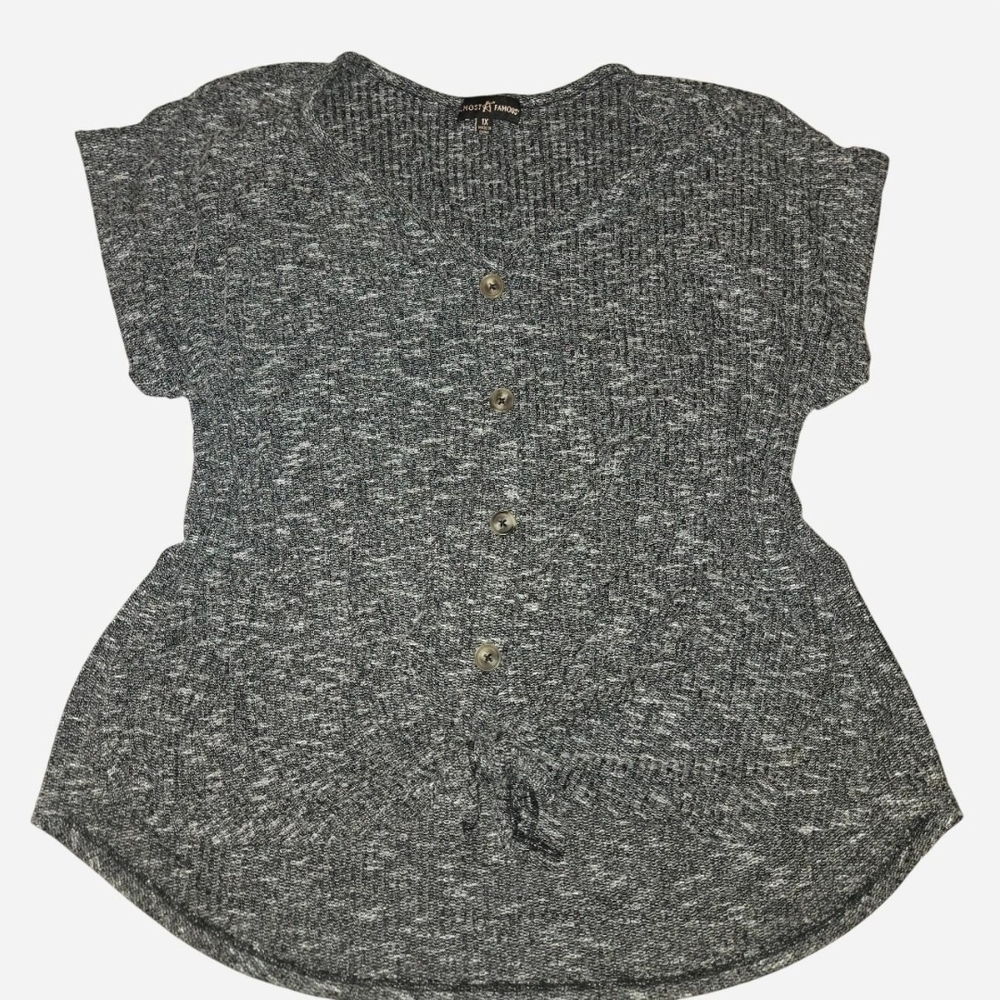 Almost Famous Charcoal Button-Up Women's Shirt